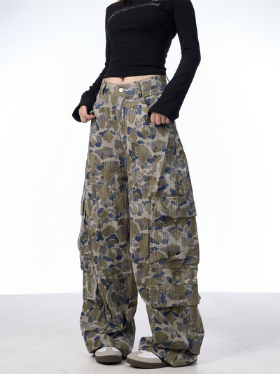 Pantalones Cargo Anchos Camuflaje para Mujer - Estilo Casual y Versátil - Image 15