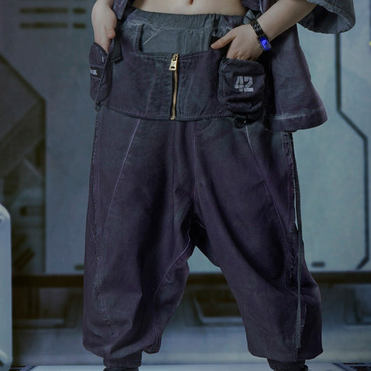 Pantalones Cargo Degradado Punk con Estilo Funcional