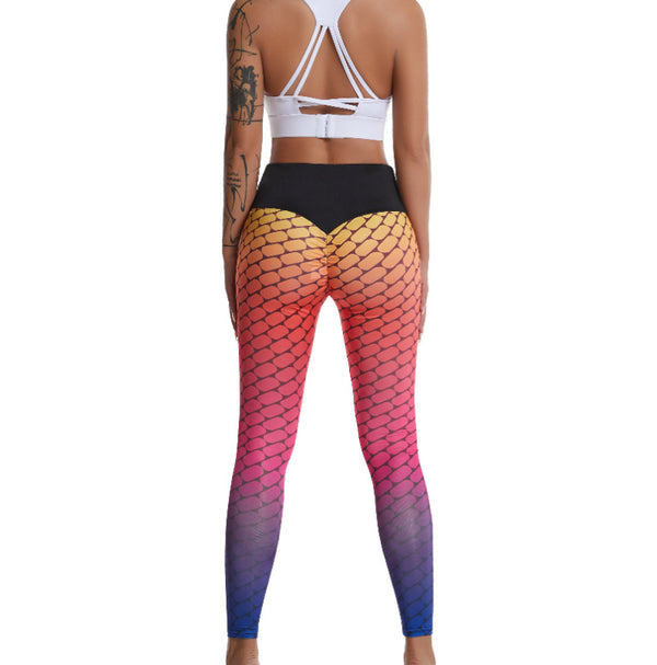 Leggings Deportivos Cintura Alta Push Up Tie Dye Spandex sin Costuras Efecto Levantador