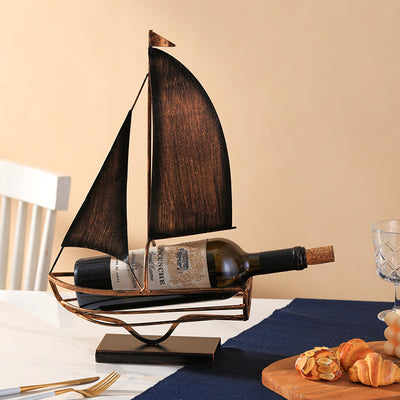 Botellero Decorativo Barco de Hierro