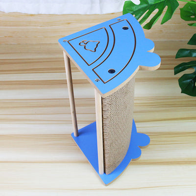 Rascador de Esquina para Gatos - Tabla Cardboard Vertical con Pelota Colgante - Image 8