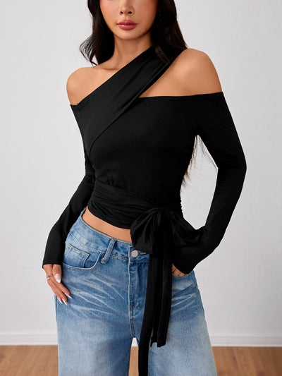 Playera de Manga Larga Diseño Irregular - Estilo Urbano Otoño Invierno - Image 9