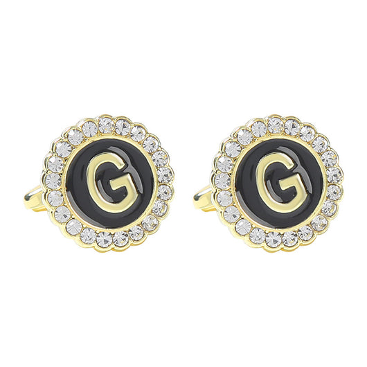 Gemelos Franceses de Diamante Redondo con 26 Letras para Hombre - Image 12