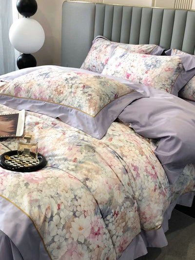 Juego de Cama de Algodón Premium Estilo Campestre con Flores Digitales - Image 11