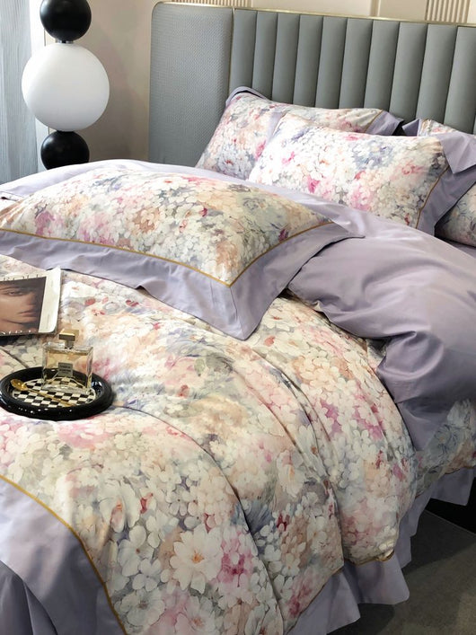 Juego de Cama de Algodón Premium Estilo Campestre con Flores Digitales - Image 11
