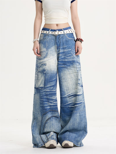 Jeans Anchos Retro Estampados para Mujer - Corte Suelto y Efecto Adelgazante - Image 2