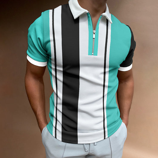 Polo Casual a Rayas Khaki con Cuello Solapa - Image 2
