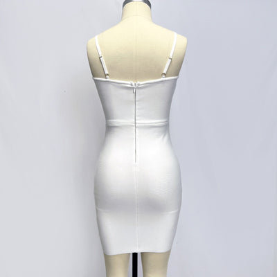 Vestido Blanco Ajustado con Efecto Vendaje - Image 8