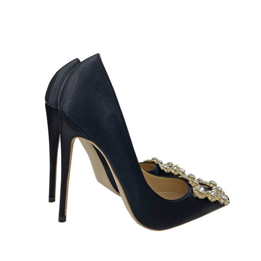 Zapatos de Tacón Alto con Hebilla de Cristal Cuadrada - Image 3