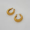 18K Real Dorado Plated Titanium Steel Vintage Retro Gear Dancer Simple Earrings Dorado
