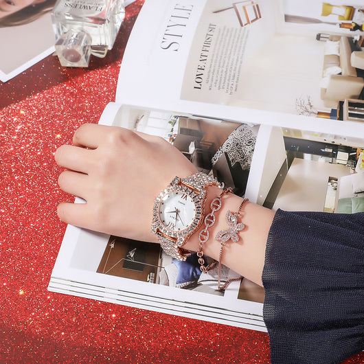 Reloj de Cuarzo con Pulsera de Mariposa y Cristales Zircón - Image 14