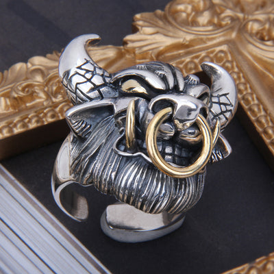 Anillo Cabeza de Toro Plata 925 Esterlina - Diseño Personalidad Audaz - Image 2
