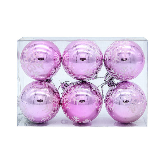 Adorno Navideño Árbol con Bolas Decorativas Pintadas de Copos de Nieve - Image 8