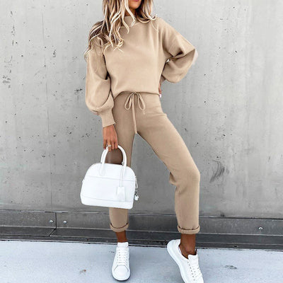 Traje de Dos Piezas Casual con Cuello Alto y Color Sólido - Image 19