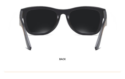 Gafas de Bambú con Marco Negro Texturizado y Patillas Estampadas - Image 17