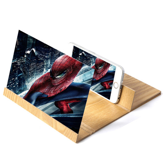 Amplificador de Pantalla 3D para Móvil 12 Pulgadas - Soporte Cine HD con Grano de Madera - Image 3