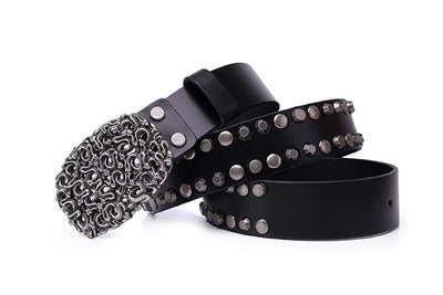 Cinturón de Cuero Genuino con Remaches para Hombre - Estilo Trend - Image 12