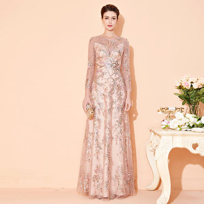 Vestido Largo Elegante con Mangas Largas para Eventos - Image 7