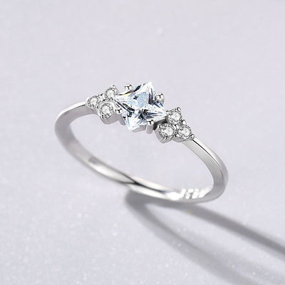 Anillo de Plata S925 Mujer Minimalista Lujo Ligero con Circón - Image 3