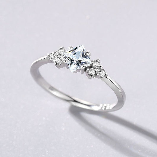 Anillo de Plata S925 Mujer Minimalista Lujo Ligero con Circón - Image 3
