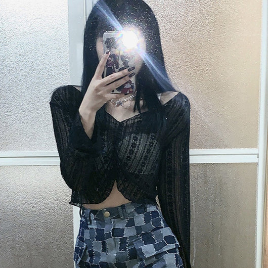 Blusa de Encaje Protección Solar - Manga Larga Fresca para Verano - Image 8
