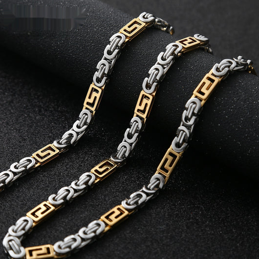 Pulsera de Acero Inoxidable y Titanio Tejida a Mano para Hombre