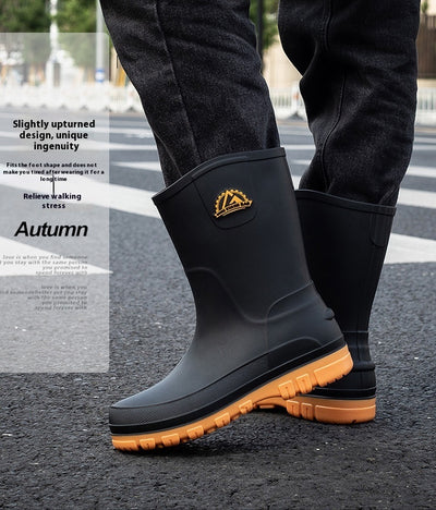 Botas de Lluvia Impermeables para Hombre con Tubo Medio y Suela Antideslizante - Image 13