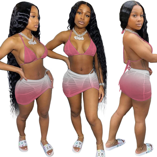 Bikini Halter Degradado Sexy para Verano
