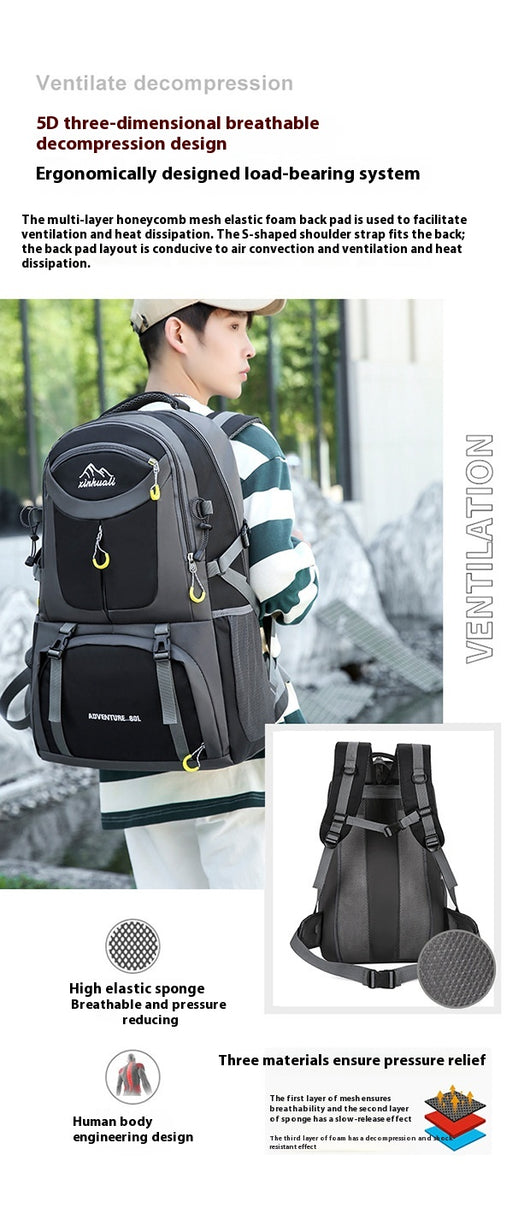 Mochila de Montaña 60L de Gran Capacidad para Senderismo Hombre y Mujer - Image 20