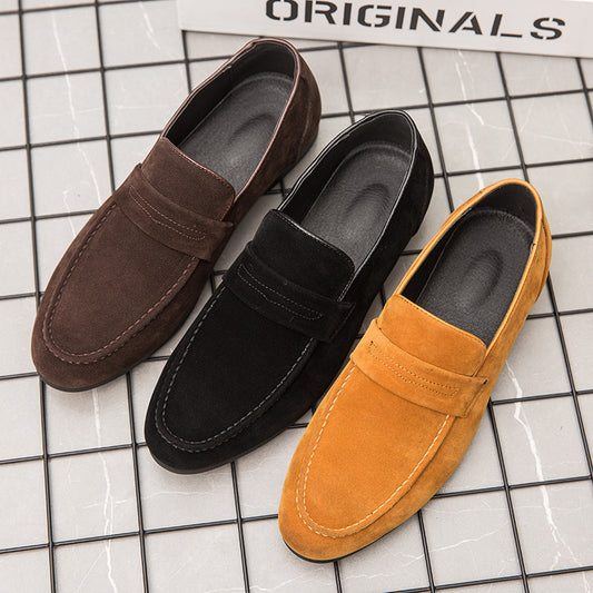 Zapatos Casuales de Ante para Hombre - Slip-on Cómodos de Cuero