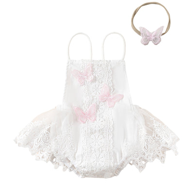 Vestido Princesa Niña con Encaje de Mariposas y Diadema - Image 6