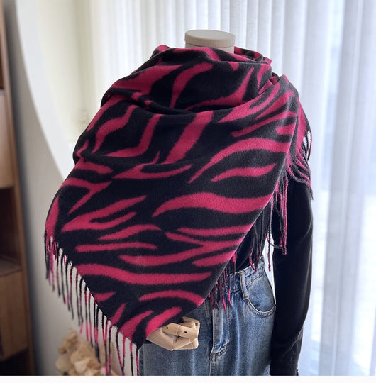 Pashmina Estampada con Rayas y Borlas - Lujo y Calidez - Image 13