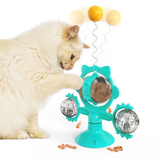 Juguete Interactivo para Gatos con Pelota Dispensadora y Molinete - Image 3