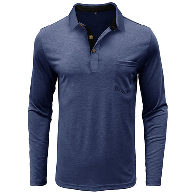 Camiseta Térmica de Cuello Solapa Manga Larga para Hombre - Image 15