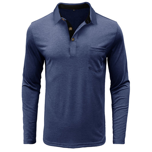 Camiseta Térmica de Cuello Solapa Manga Larga para Hombre - Image 15