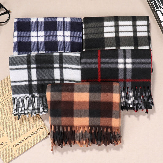 Bufanda Reversible de Cuadros Clásica para Otoño e Invierno - Unisex con Terciopelo Suave - Image 2