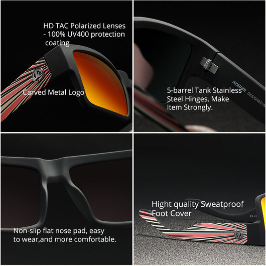Matte black sports sunglasses with non-mirror black lenses and a full frame design, ideal for men's outdoor activities. - Image 25