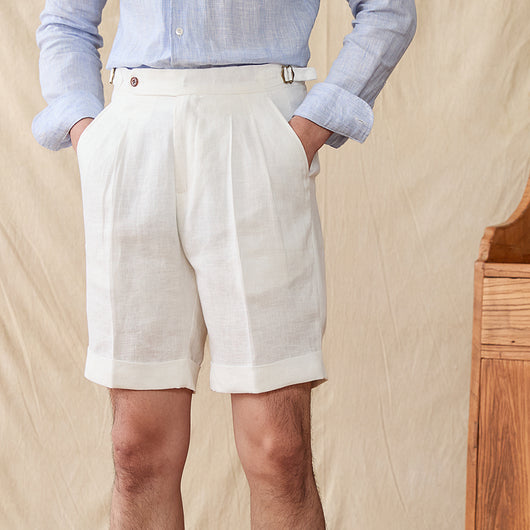Pantalones Cortos de Lino Transpirable Estilo Italiano Ligeros y Versátiles - Image 9