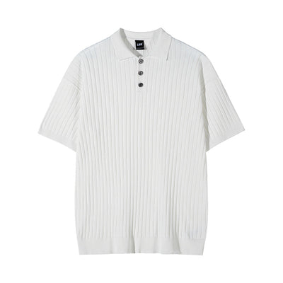 Camiseta Hombre Rayas Manga Corta Cuello Solapa Fit Relajado - Image 2