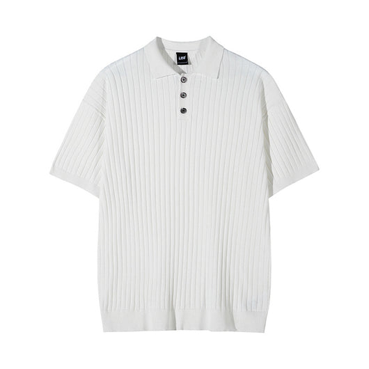 Camiseta Hombre Rayas Manga Corta Cuello Solapa Fit Relajado - Image 2