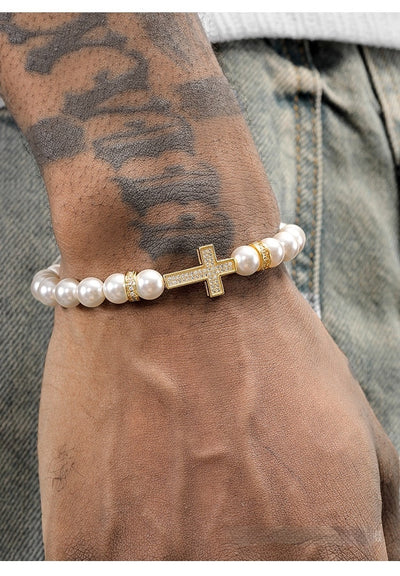 Pulsera de Cruz con Perlas para Mujer - Diseño Versátil - Image 12