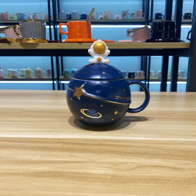 Taza Cerámica Astronauta con Tapa y Cuchara - Diseño Planeta - Image 20