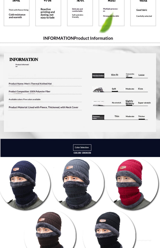 Conjunto Gorro y Bufanda Térmica para Hombre - Protección Invierno Fleece Acolchado - Image 6