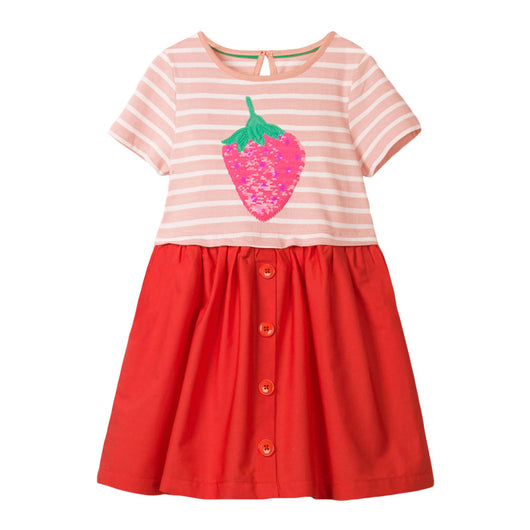 Vestido de Niña a Rayas para Verano con Manga Corta - Image 9