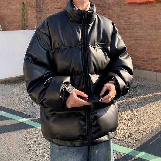 Chaqueta Acolchada de Algodón Grueso Estilo Urbano Americano para Hombre - Image 3