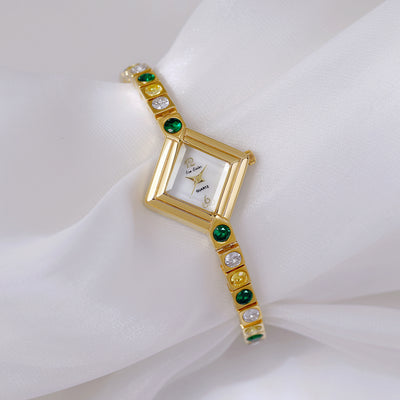 Reloj de Bolsillo Mujer Lujo Degradado Diamante Verde Primavera - Image 15