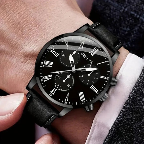 Reloj Pulsera de Cuero para Hombre - Diseño Moderno