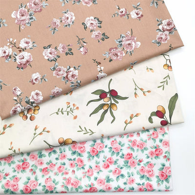 Tela de Algodón Twill Estampado Rosas Pastel para Confecciones y Decoración