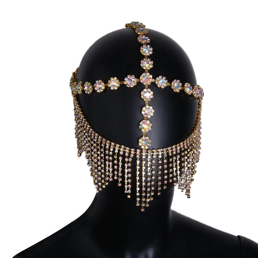 Máscara de Pedrería con Cadena de Garra de Personalidad Europea y Americana - Image 3