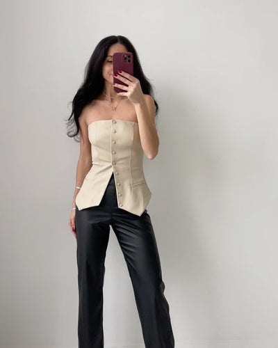 Chaleco Ajustado Escotado para Mujer - Diseño Moderno y Sensual - Image 9